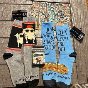 Friends Fan Bundle! Cute Friends Socks! Playing Cards & NY theme pouch